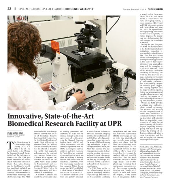 Innovative State-of-the-Art Biomedical Research Facility at UPR